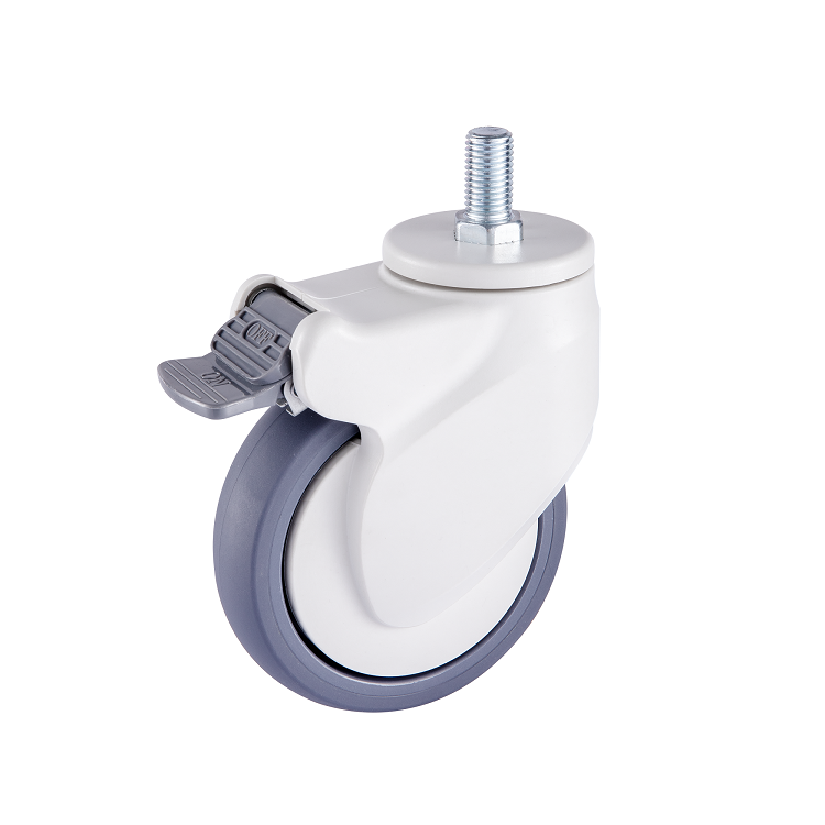 ZOGO 80series 5" Threaded Stem 125mm ABS Covered Hospital Bed Caster Wheel