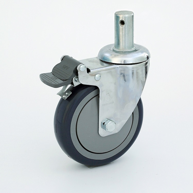 ZOGO 87series 5" 6" Stem Rod Brake Caster Wheel