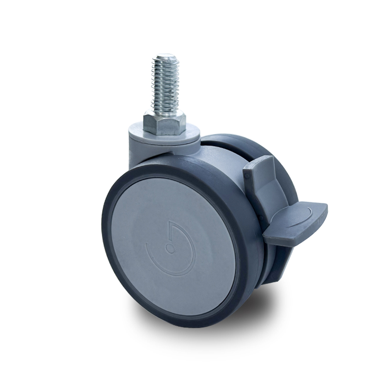 ZOGO 13series 3in 75mm Gray Color Twin Double Wheel Caster for Medical Carts